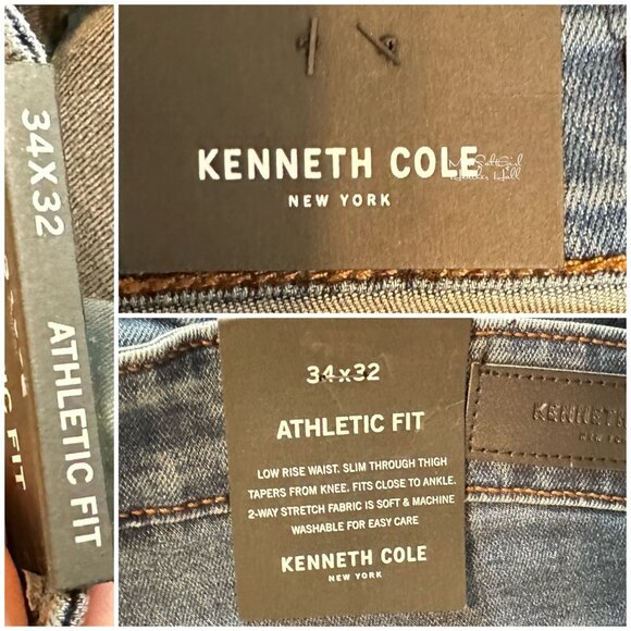 Kenneth Cole NWT Athletic Fit Slim Through Thigh 2 Way Stretch Denim Jeans - Picture 3 of 5